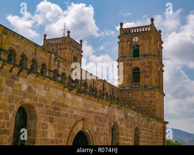 Barichara, Colombia, Santander, Cattedrale dell Immacolata Concezione in piazza principale nella città Foto Stock