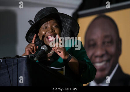 ANC leader Nkosazana Dlamin-Zuma parla durante un'ANC Youth League rally a Pietermaritzburg City Hall, 28 gennaio, 2018. © Rogan Ward 2018 (per O Foto Stock