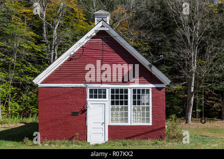 Una stanza schoolhouse, Peaseville Scuola Chester, Vermont, USA. Foto Stock