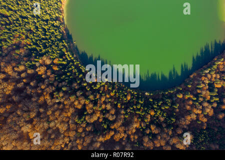 Vista aerea di San Anna Lago in Tusnad Romania Foto Stock
