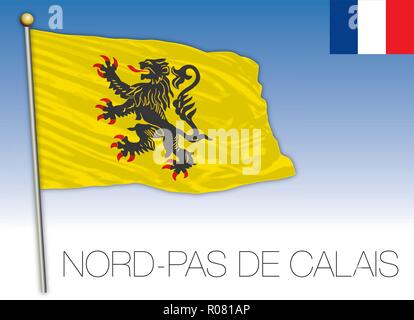 Nord Pas de Calais bandiera regionale, Francia, illustrazione vettoriale Illustrazione Vettoriale