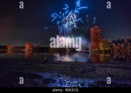 Hawley Lago fuochi d'artificio Foto Stock