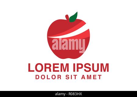 Logo Apple rosso Disegni di ispirazione, illustrazione vettoriale Illustrazione Vettoriale