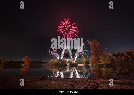 Hawley Lago fuochi d'artificio Foto Stock