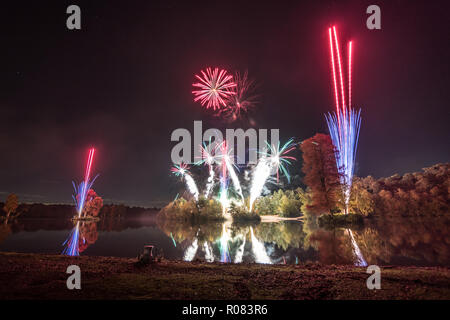 Hawley Lago fuochi d'artificio Foto Stock