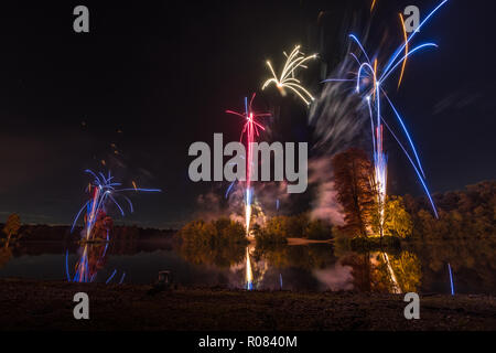 Hawley Lago fuochi d'artificio Foto Stock