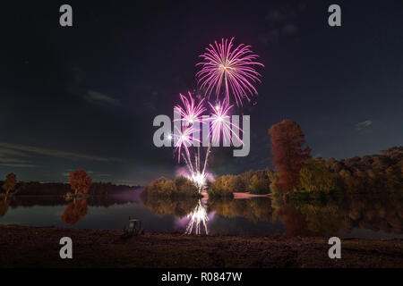 Hawley Lago fuochi d'artificio Foto Stock