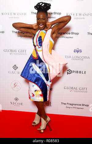 Shingai Shoniwa frequentando il nono annuali globali di dono gala tenutosi presso il Rosewood Hotel, Londra. Foto Stock