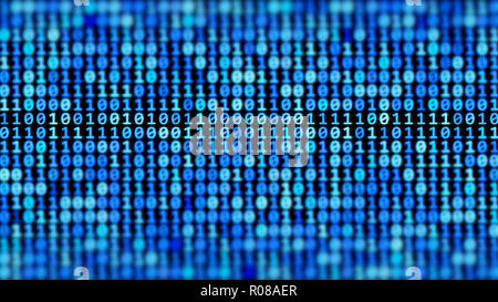 Codice binario corrente, sfondo astratto Foto Stock