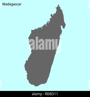 Alta qualità mappa del Madagascar è un'isola Illustrazione Vettoriale