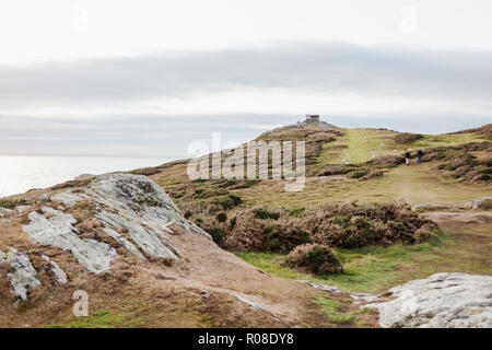 Sentiero costiero da Rhoscolyn fino a la Guardia Costiera Lookout, Anglesey, Galles del Nord, Regno Unito Foto Stock