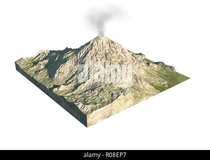 Illustrazione Digitale di parti di un vulcano Foto Stock