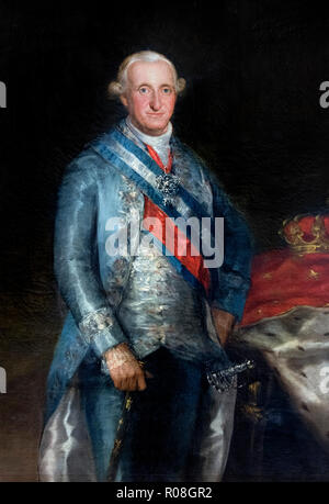 Carlos IV. Ritratto di re Carlo IV di Spagna (1748-1819) di Francisco José de Goya y Lucientes (1746-1828), olio su tela, 1789 Foto Stock