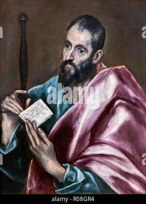 L apostolo Paolo dalla bottega di El Greco (Domenikos Theotokopoulos, 1541-1614), olio su tela, c.1608-14 Foto Stock