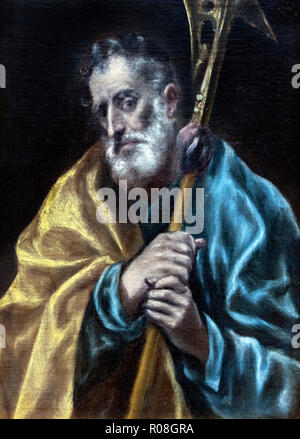 San Giuda Apostolo dalla bottega di El Greco (Domenikos Theotokopoulos, 1541-1614), olio su tela, c.1608-14 Foto Stock