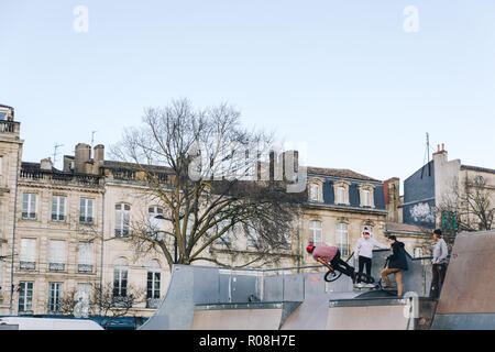 Skatepark, Bordeaux, Francia 2017 Foto Stock