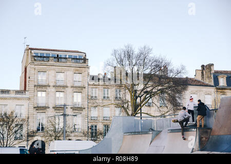 Skatepark, Bordeaux, Francia 2017 Foto Stock