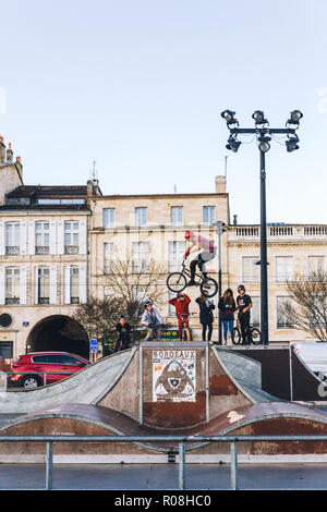 Skatepark, Bordeaux, Francia 2017 Foto Stock