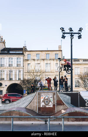 Skatepark, Bordeaux, Francia 2017 Foto Stock