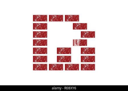Lettera B e R mattone logo design ispirazione Illustrazione Vettoriale