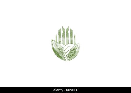 Agriturismo disegni logo ispirazione isolata su sfondo bianco Illustrazione Vettoriale