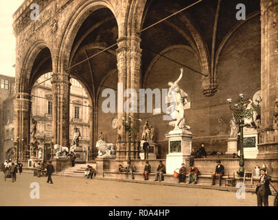 Lodge dei lancieri, Loggia dei Lanzi, Firenze, Italia, Photochrome Stampa, Detroit Publishing Company, 1900 Foto Stock