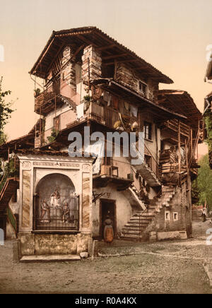 Casa Morandi, Lago Maggiore, Baveno, Italia, Photochrome Stampa, Detroit Publishing Company, 1900 Foto Stock