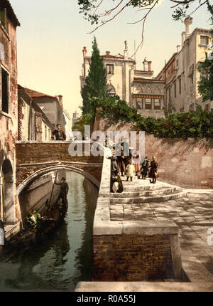 Saint Christopher Canal, Venezia, Italia, Photochrome Stampa, Detroit Publishing Company, 1900 Foto Stock
