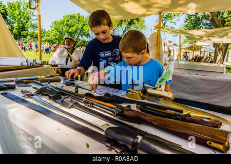 La guerra civile accampamento navale Mystic Seaport   Mystic, Connecticut, Stati Uniti d'America Foto Stock