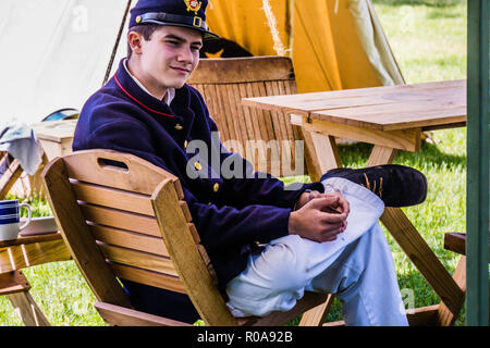 La guerra civile accampamento navale Mystic Seaport   Mystic, Connecticut, Stati Uniti d'America Foto Stock