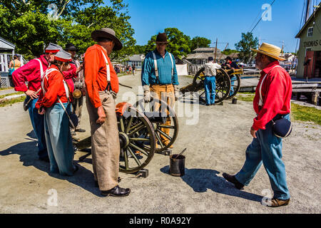 La guerra civile accampamento navale Mystic Seaport   Mystic, Connecticut, Stati Uniti d'America Foto Stock