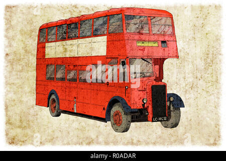Il trasporto del mondo london bus illustrazione digitale Foto Stock
