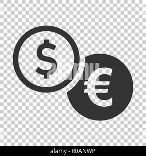 Monete icona dello stack in stile appartamento. Dollar coin illustrazione vettoriale su sfondo isolato. Soldi impilati concetto di business. Illustrazione Vettoriale