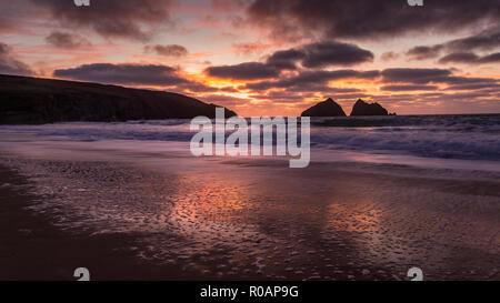 Holywell Bay Foto Stock