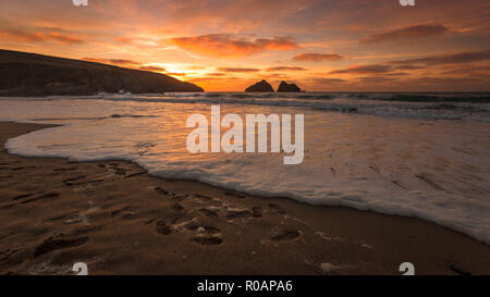 Holywell Bay Foto Stock