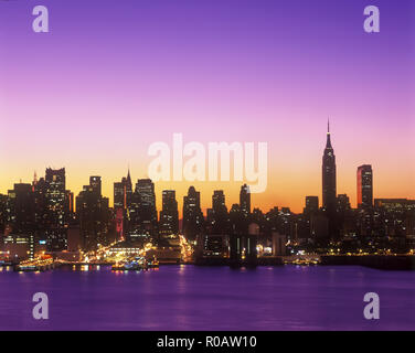 1996 storico dello skyline di midtown Fiume Hudson MANHATTAN NEW YORK CITY USA Foto Stock