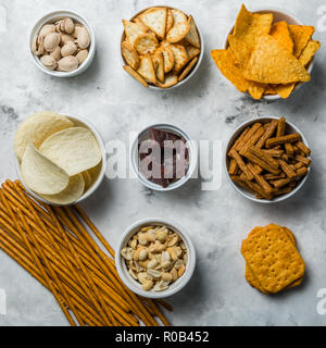 Birra salato snack whit bocce Foto Stock