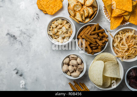 Birra salato snack whit bocce Foto Stock