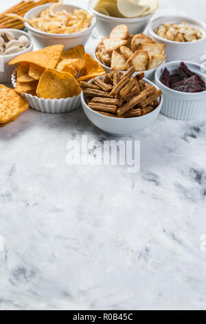 Birra salato snack whit bocce Foto Stock