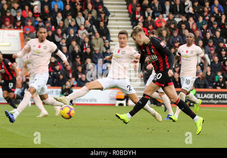 Bournemouth's David Brooks germogli durante il match di Premier League alla vitalità Stadium, Bournemouth. Foto Stock