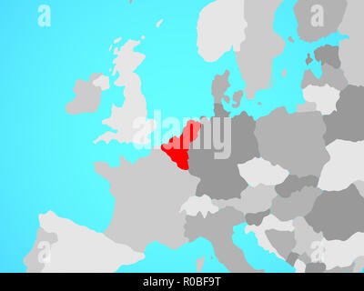 Unione Benelux sul blu globo politico. 3D'illustrazione. Foto Stock