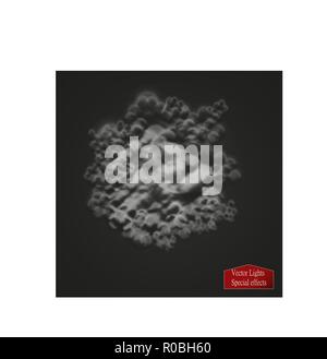 Nebbia o fumo trasparente isolato effetto speciale. Vettore di bianco nuvolosità, nebbia o smog sfondo. Illustrazione Vettoriale