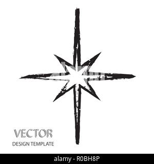 Stella del vettore . Retro-Star . Star sfondo . Stella nera . Star Sign . Stella simbolo . Logo a stella . Icona a forma di stella . Illustrazione Vettoriale