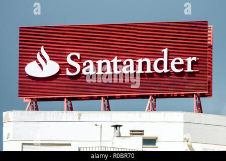 Banca Santander logo, Spagna Foto Stock