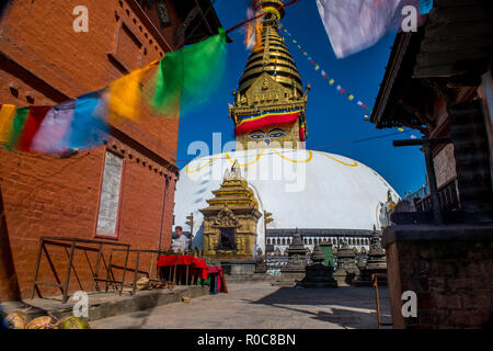 Swayambunath Stupa, Kathmandu, Nepal Foto Stock