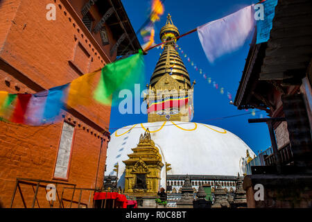 Swayambunath Stupa, Kathmandu, Nepal Foto Stock