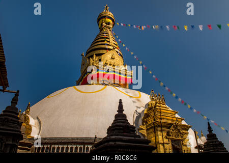 Swayambunath Stupa, Kathmandu, Nepal Foto Stock