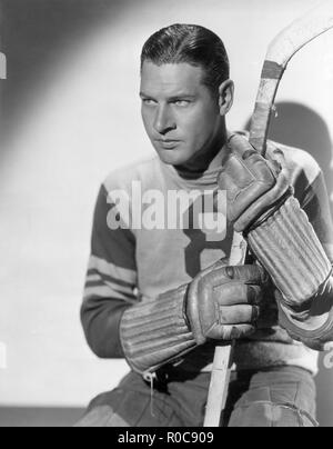 Attore Richard Arlen, pubblicità ritratto in uniforme di Hockey, Paramount Pictures, 1933 Foto Stock