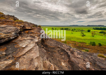 Vista da Ubirr Rock nelle pianure alluvionali. Foto Stock