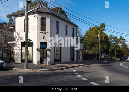 39 Alexandra Road, Hunters Hill è un edificio di due piani in mattoni di calva fronte shop e residence creduto denominato Miranda. Foto Stock